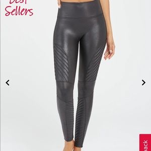 Faux leather spanx leggings